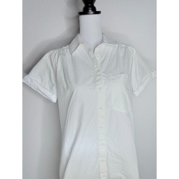 Maeve By Anthropologie Short Sleeve Button Shirt Oversize Small Collared Cotton - Picture 4 of 9